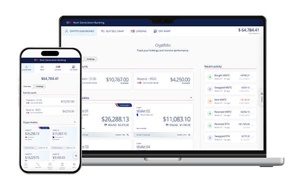 Devices with OGB's Crypto Platform on screen Devices with OGB's Crypto Platform on screen