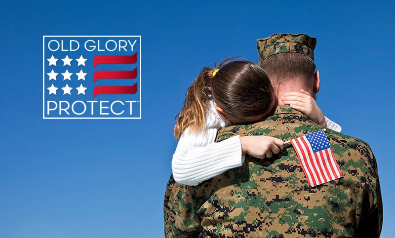 Marine with child - Old Glory Protect